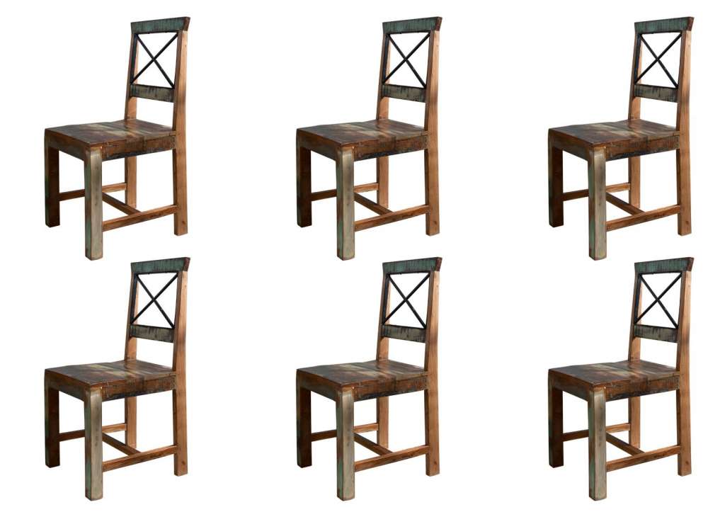 SPIRIT Stuhl #26 6er Set Indisches Altholz lack.