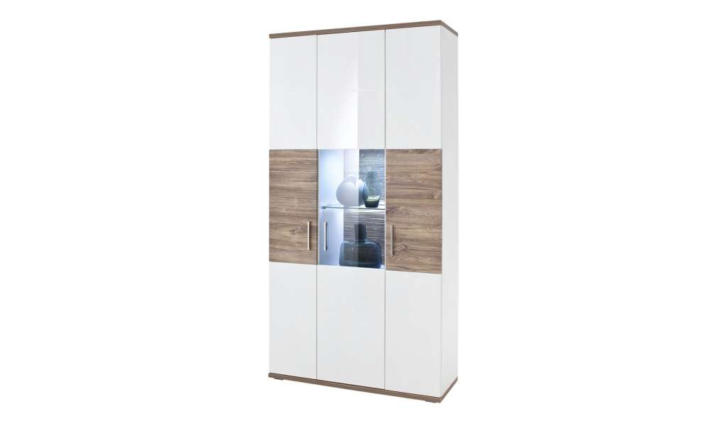 uno Kombi-Vitrine  Zypern ¦ weiß ¦ Maße (cm): B: 100 H: 199 T: 37 Kommoden & Sideboards > Vitrinen - Höffner
