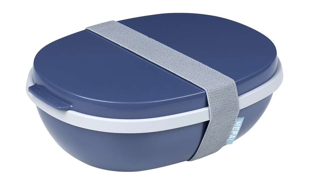 Rosti Mepal Lunchbox Duo To Go  Ellipse ¦ blau ¦ Kunststoff ¦ Maße (cm): B: 17,5 H: 7,5 Küchenzubehör & Helfer > Vorratsbehälter - Höffner