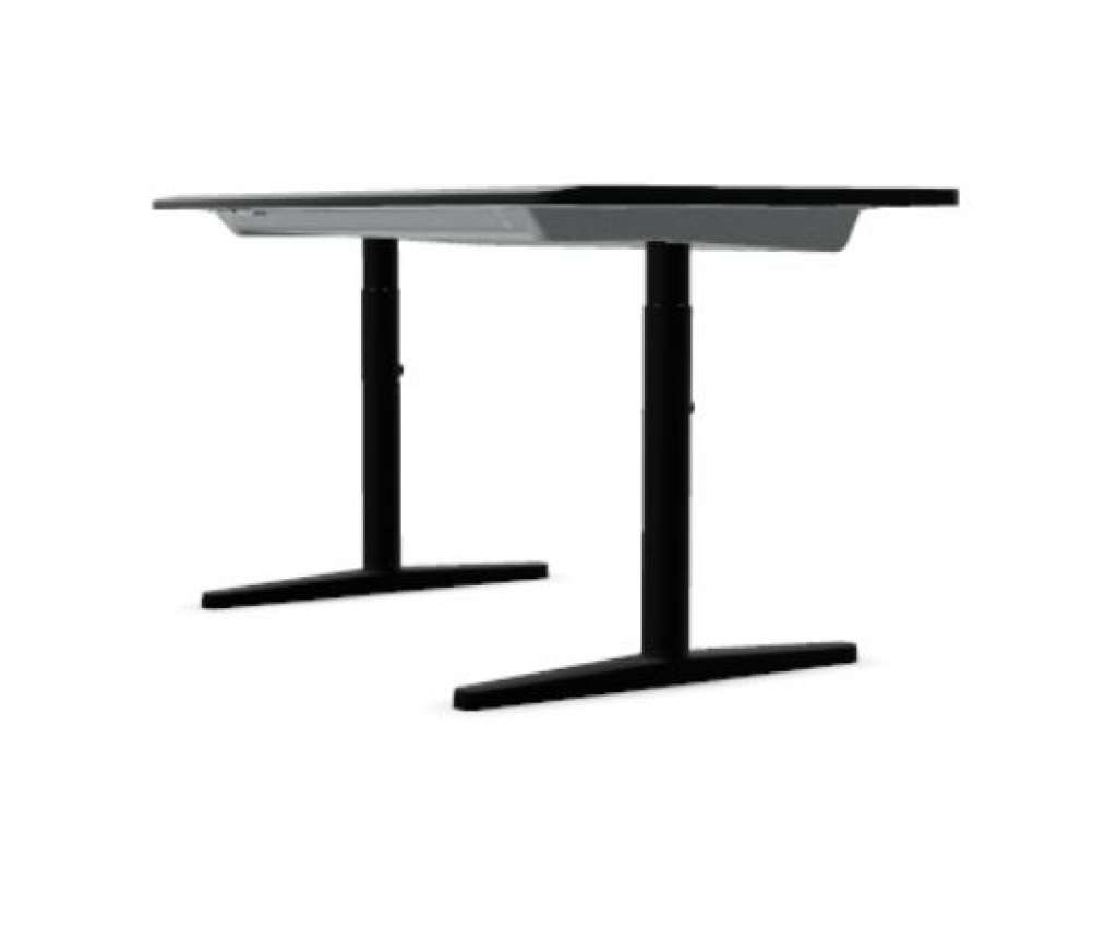 Vitra - Tyde Schreibtisch höhenverstellbar - MDF pulverbeschichtet basic dark - indoor