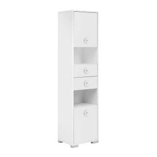 Badezimmer Hochschrank in Weiß zwei Schubladen