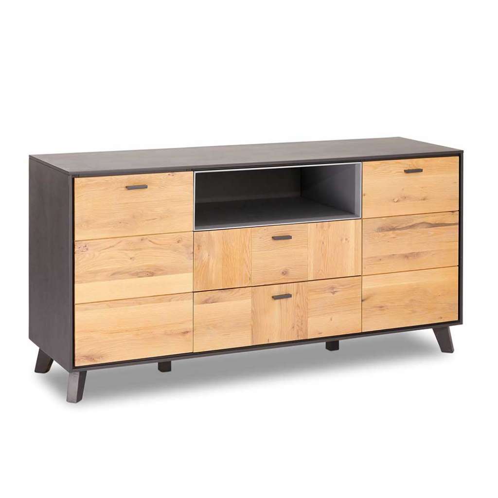 Sideboard in Eiche Bianco und Grau 210 cm breit