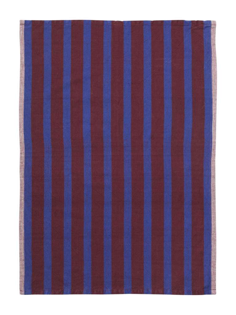 ferm LIVING - Hale Geschirrtuch - braun/navy blau - indoor