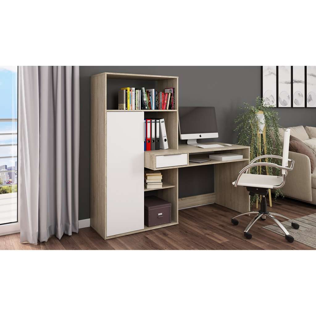 home24 Regal-Schreibtischkombination Cople