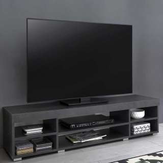 TV Bank in Dunkelgrau 140 cm breit