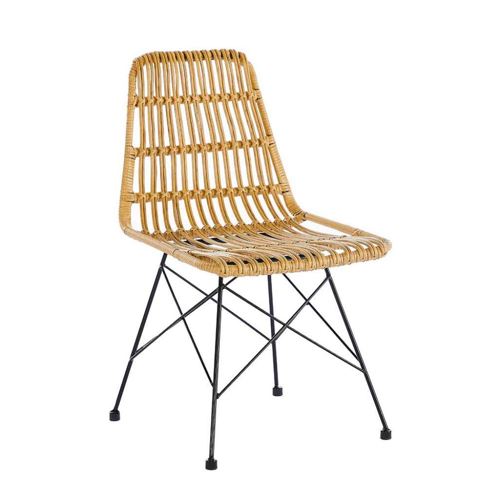 Kunstrattan Sessel in Beige Metallgestell (2er Set)