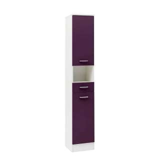 Seitenschrank in Violett und Weiß Badezimmer