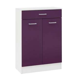 Bad Kommode in Violett und Weiß 60 cm breit