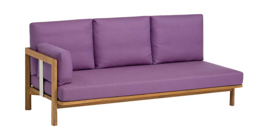 Weishäupl - Newport 3 Sitzer Anbauelement - Armlehne links - Dolan natur - Gestell anthrazit - outdoor