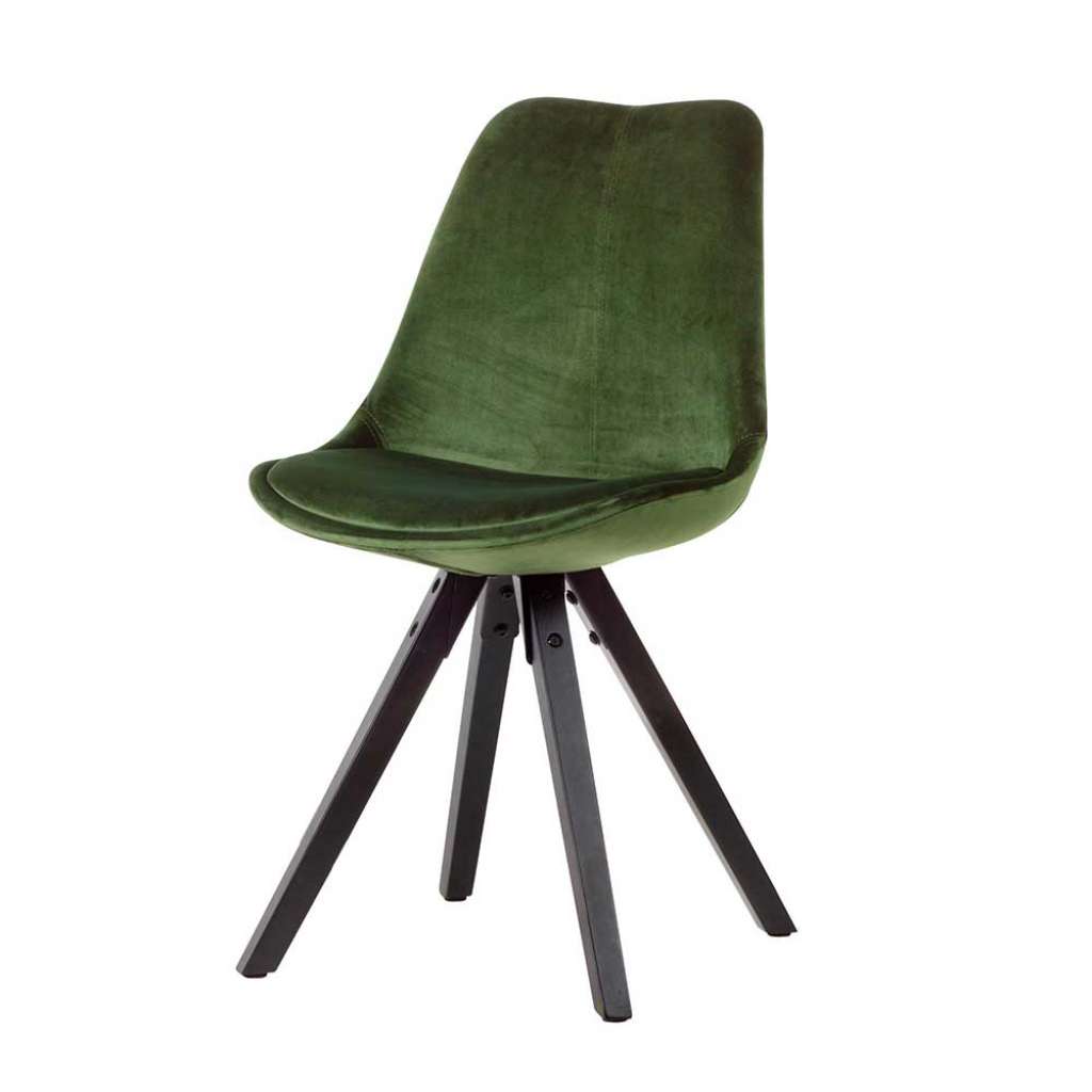 Samt Küchenstühle in Grün modern (2er Set)