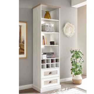 Weinregal in Pinie White Wash Optik Landhaus Design