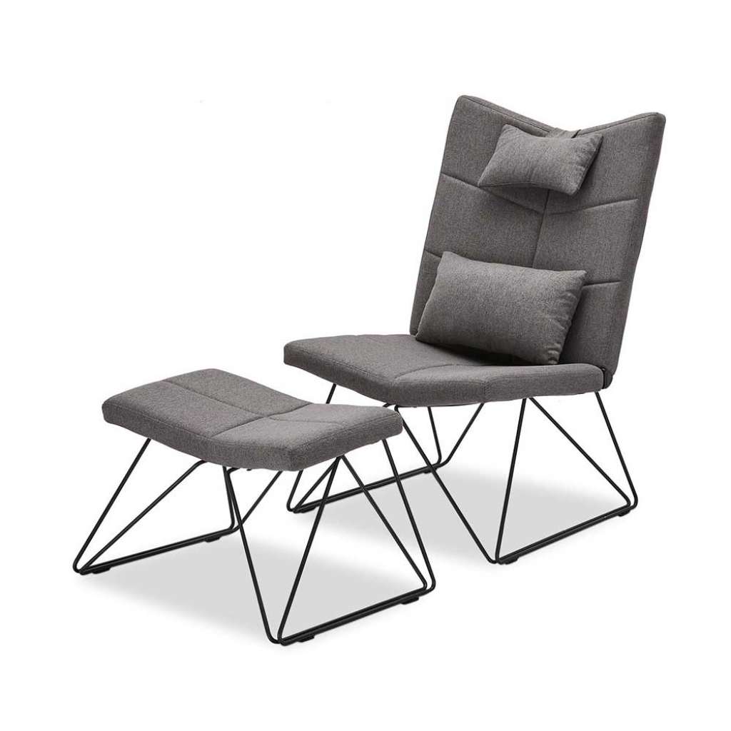 Komfortsessel in Grau Webstoff Skandi Design (2-teilig)