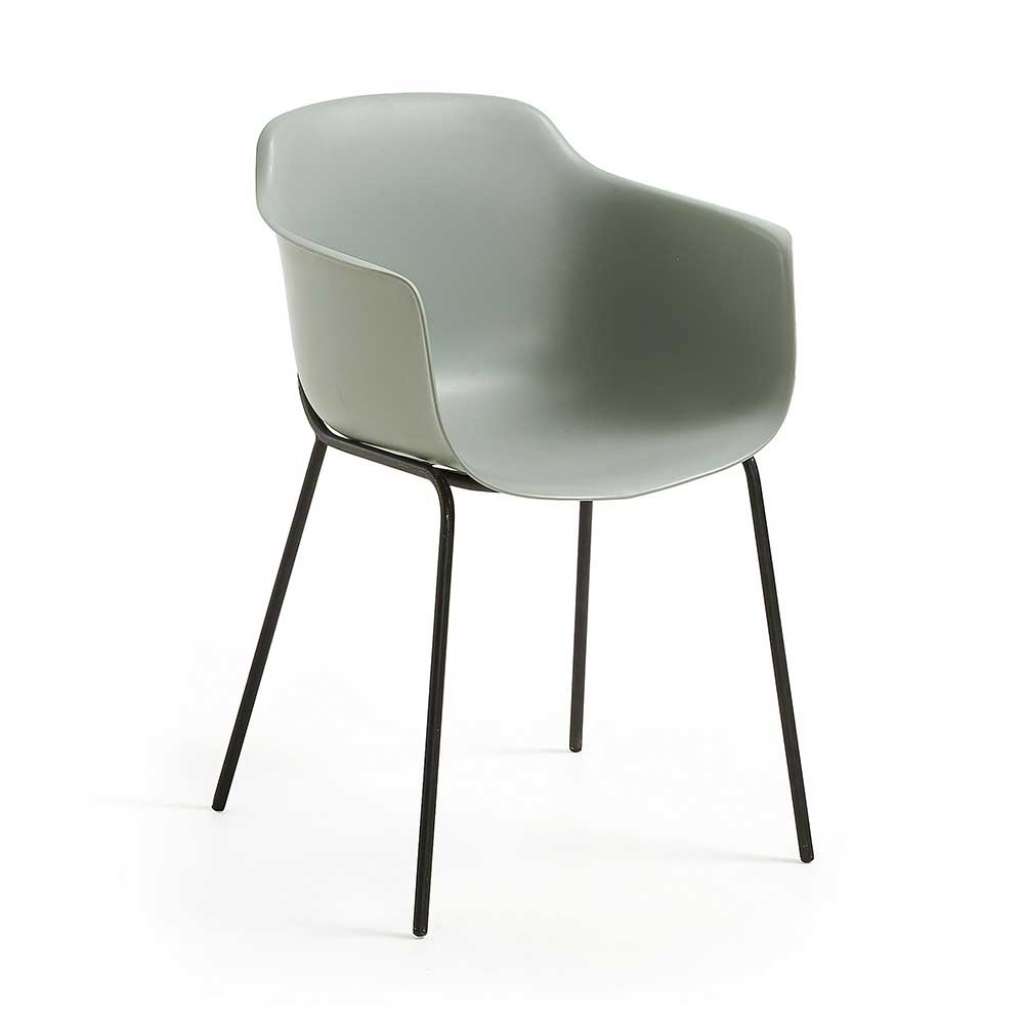 Armlehner in Grau und Schwarz Kunststoff und Stahl (4er Set)