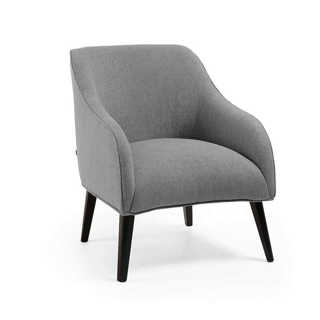 Retro Stoffsessel in Grau 40 cm Sitzhöhe