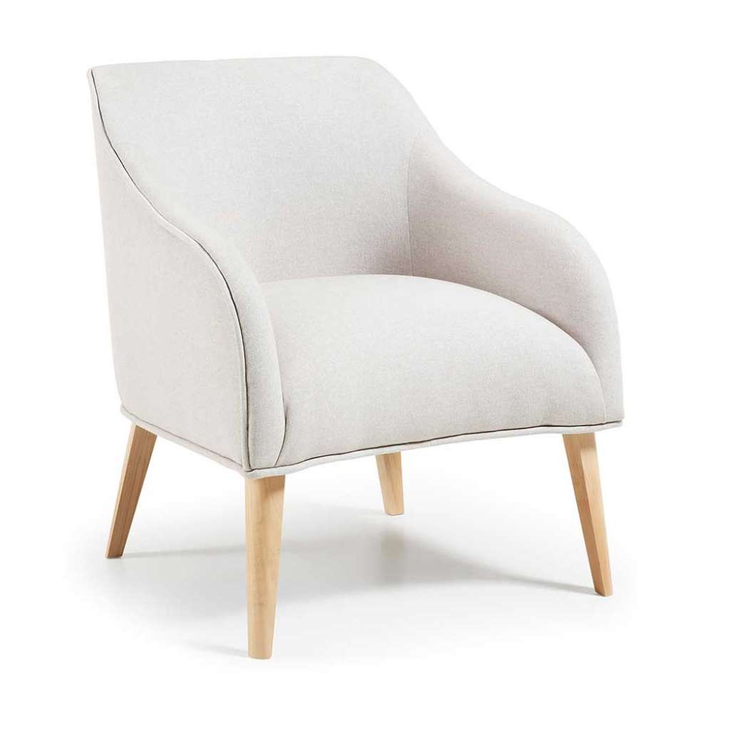 Retro Sessel in Creme Weiß Microfaser 40 cm Sitzhöhe