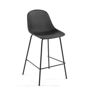 Tresenstühle aus Kunststoff und Metall Dunkelgrau (4er Set)