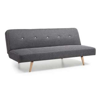 Liegesofa in Dunkelgrau Webstoff Skandi Design