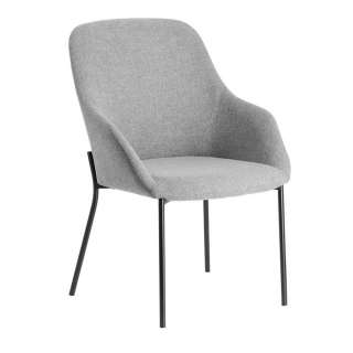 Polsterstühle in Hellgrau Webstoff modern (2er Set)
