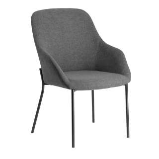 Armstühle in Dunkelgrau Webstoff modern (2er Set)