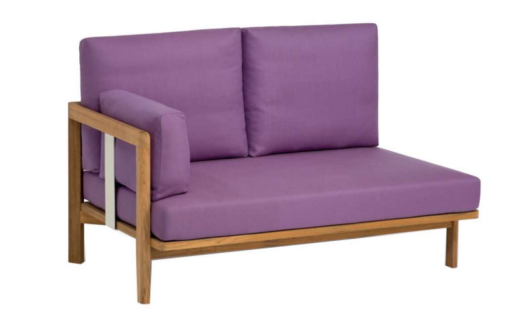 Weishäupl - Newport 2 Sitzer Anbauelement - Armlehne links - Dolan schwarz - Gestell weiß - outdoor