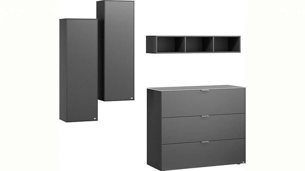 set one by Musterring Wohnzimmer-Set »Chicago«, (Set, 4-tlg), mit offenem Regal
