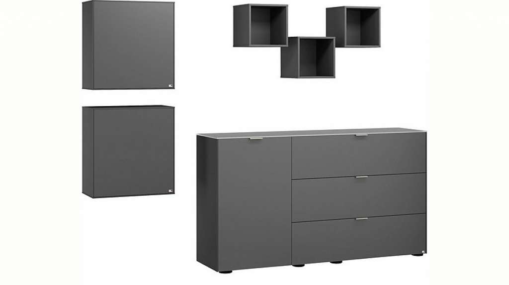 set one by Musterring Wohnzimmer-Set »Chicago«, (Set, 6-tlg), mit drei Einzelregalen