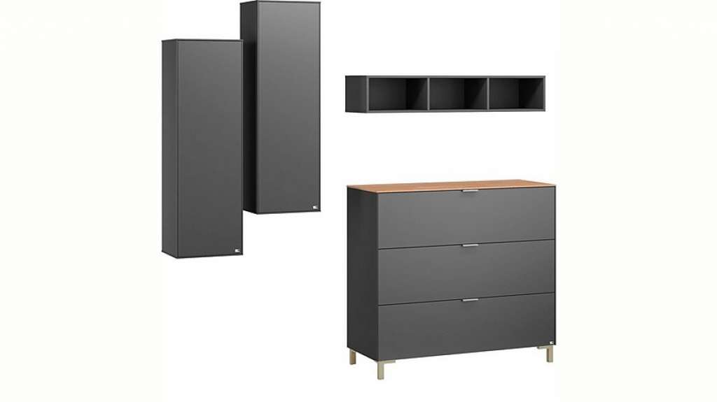 set one by Musterring Wohnzimmer-Set »Chicago«, (Set, 4-tlg), mit offenem Regal