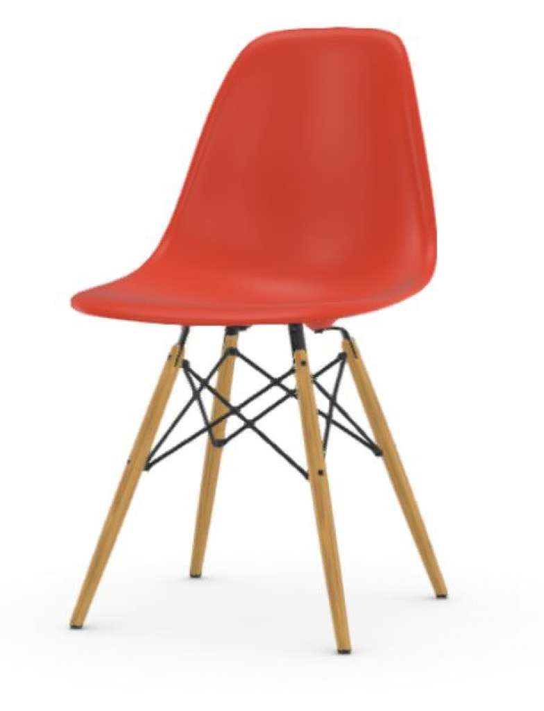 Vitra - DSW Eames Plastic Sidechair - rot - sitzhöhe 43 cm - indoor