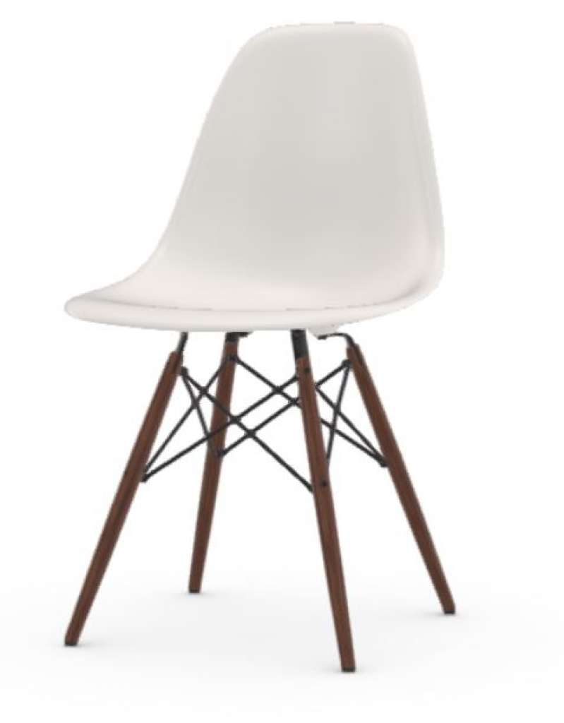 Vitra - DSW Gestell dunkel - weiß - Sitzhöhe 43 - indoor