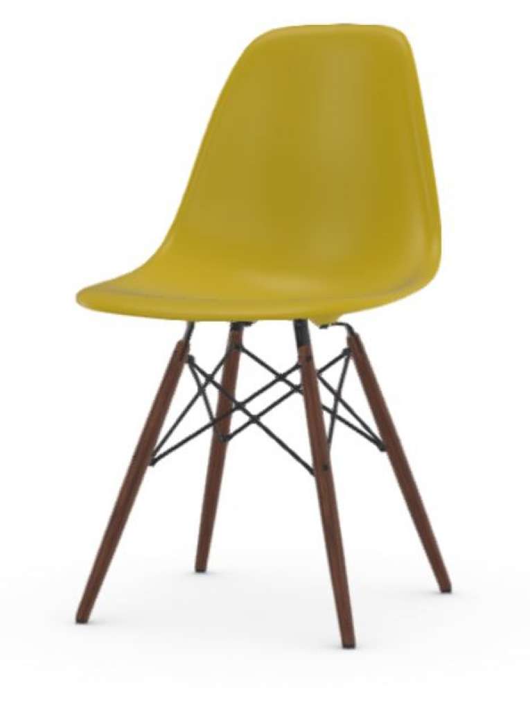Vitra - DSW Gestell dunkel - senf - Sitzhöhe 43 - indoor