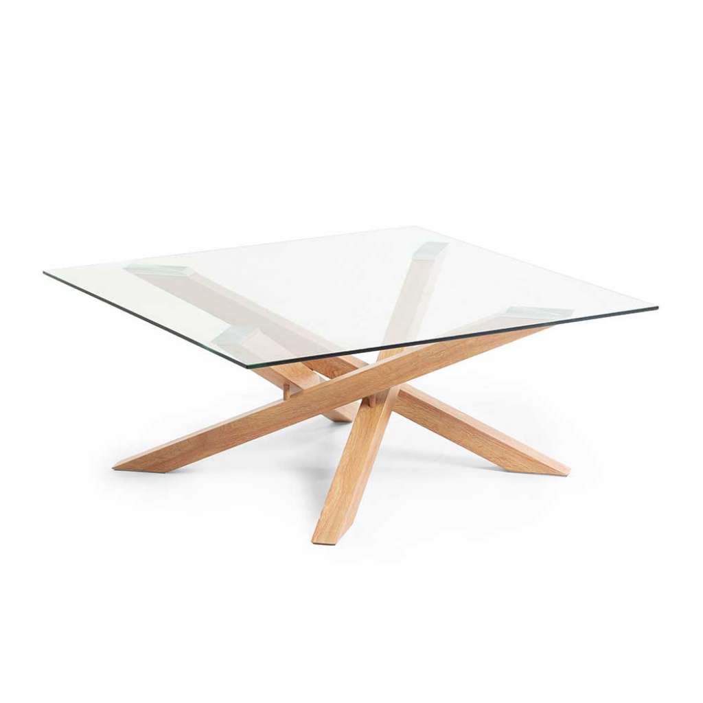Wohnzimmertisch mit Glasplatte 90 cm breit
