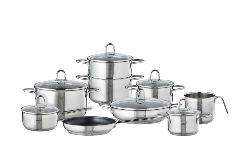 Topfset, 10-teilig  Melina ¦ silber ¦ Edelstahl Töpfe & Pfannen & Zubehör > Topf und Pfannen-Sets - Höffner