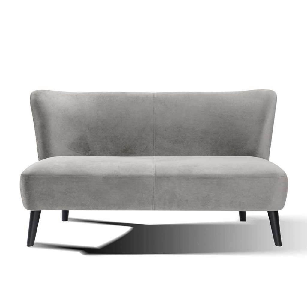 Retro Sofa in Grau Samtbezug