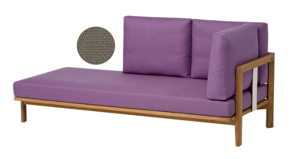 Weishäupl - Newport Recamiere -  links - Delon  taupe - Gestell Edelstahl - outdoor