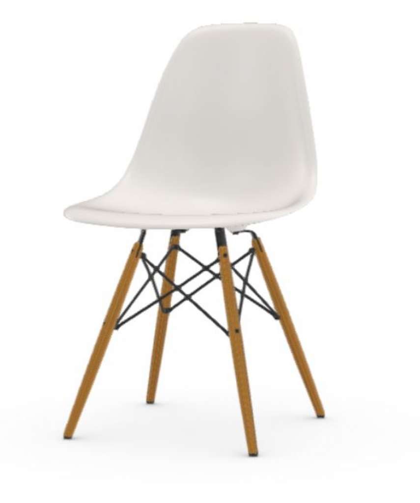 Vitra - DSW Eames Plastic Sidechair - weiß - Gestell Esche - Sitzhöhe 43 cm - indoor