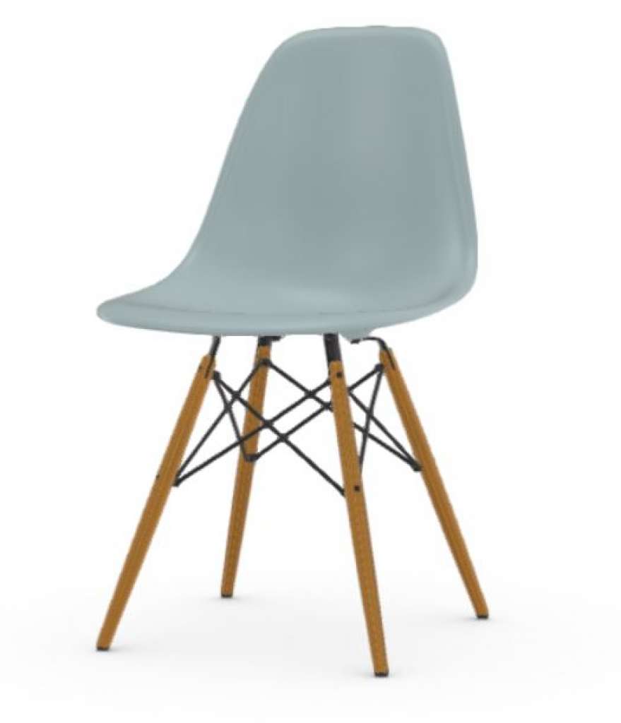 Vitra - DSW Eames Plastic Sidechair - eisgrau - Gestell Esche - Sitzhöhe 43 cm - indoor