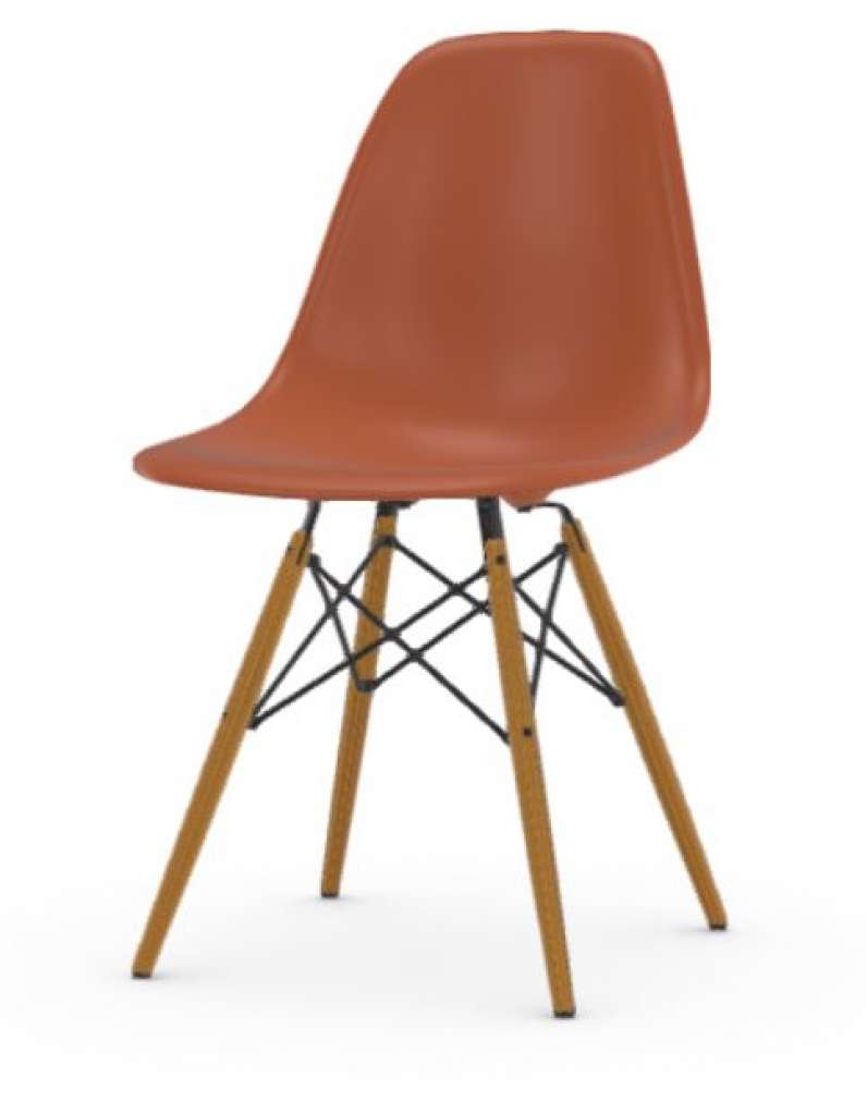Vitra - DSW Eames Plastic Sidechair - moosgrau - sitzhöhe 43 cm - indoor