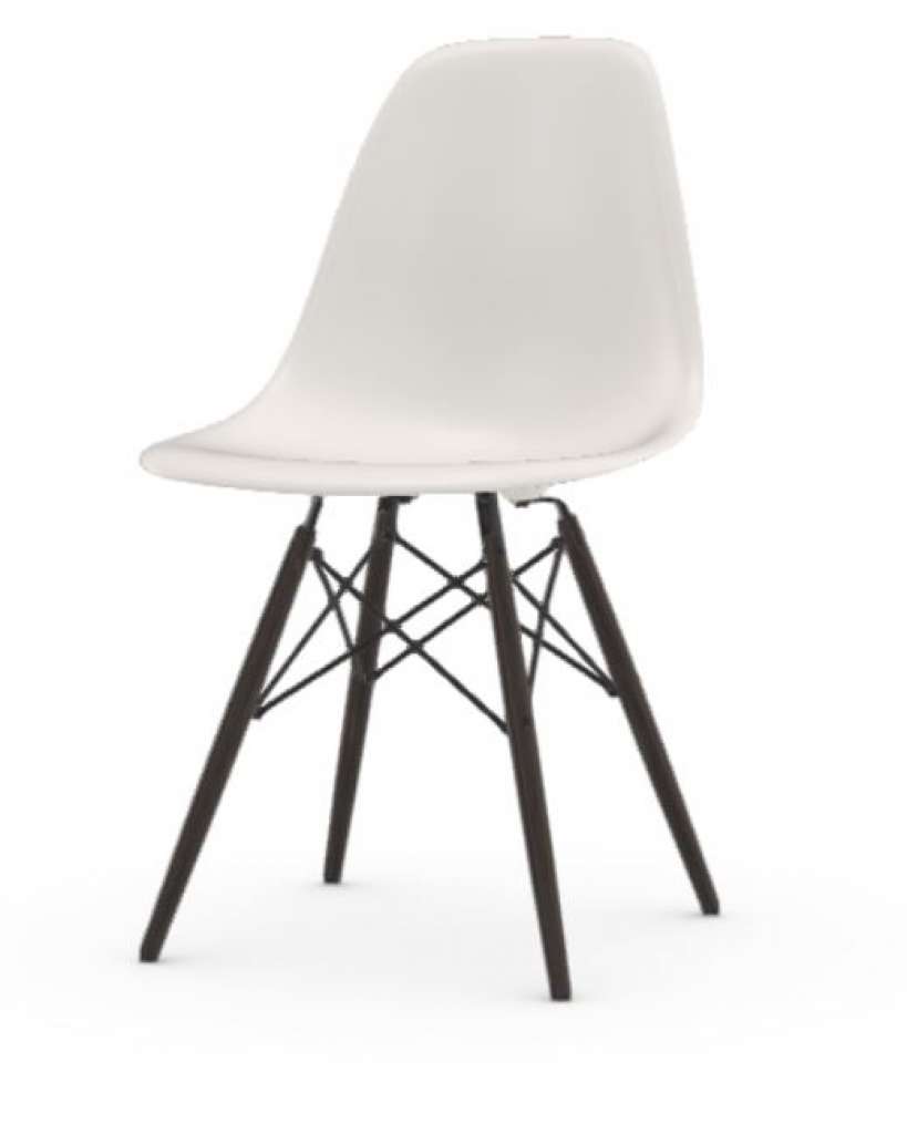 Vitra - DSW Gestell schwarz - weiß - Sitzhöhe 43 cm - indoor
