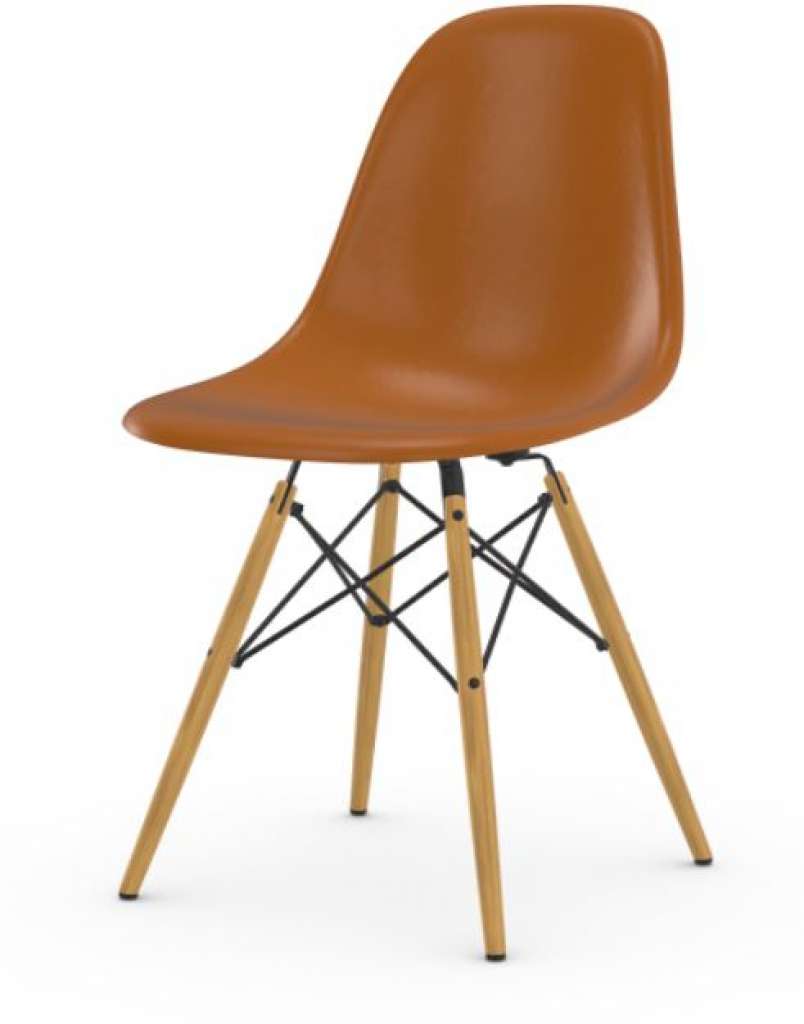 Vitra - Eames Fiberglass Side Chair DSW, Gestell Esche honigfarben, 05Filzgleiter Hartboden - 05 Eames Sea Foam Green - indoor