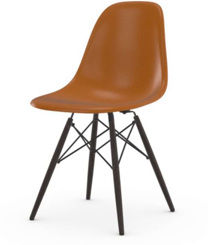 Vitra - Eames Fiberglass Side Chair DSW, Gestell Ahorn schwarz, 05Filzgleiter Hartboden - 05 Eames Sea Foam Green - indoor