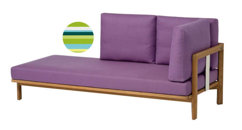 Weishäupl - Newport Recamiere -  links - Delon  spring - Gestell anthrazit - outdoor