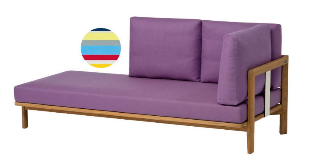 Weishäupl - Newport Recamiere -  links - Delon  multicolor - Gestell anthrazit - outdoor
