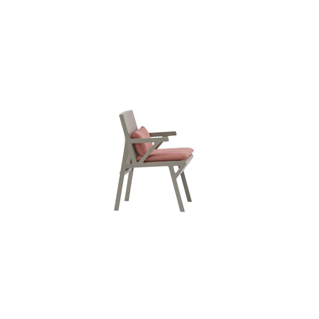 Kettal - Vieques Armlehnstuhl - Flint/ Padina/ Limestone Laminate - ohne Teak Armlehnen - outdoor