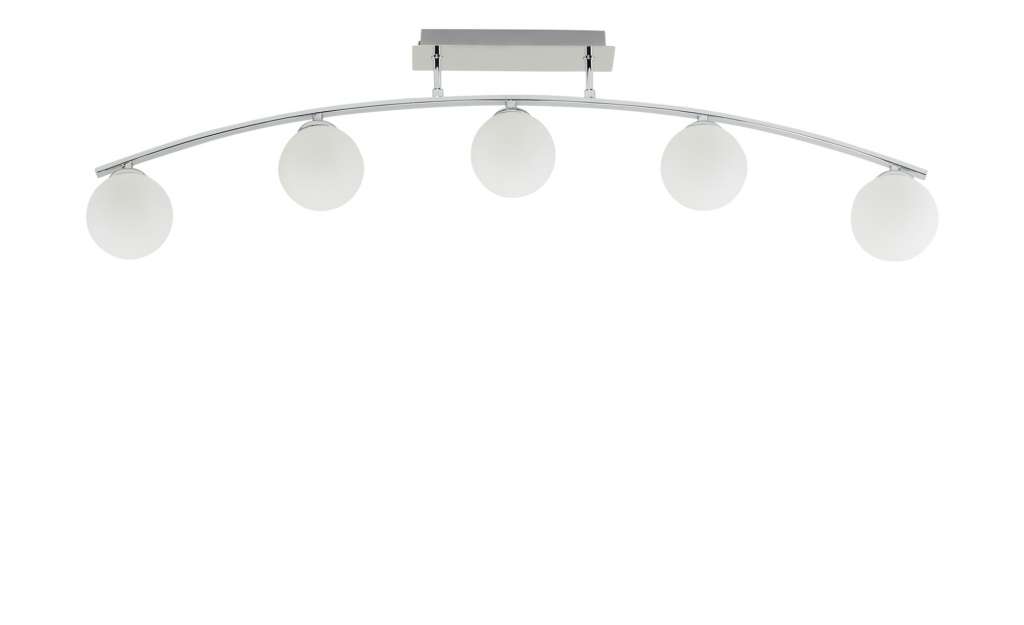 KHG Deckenleuchte, 5-flammig, chrom mit Glaskugeln ¦ silber ¦ Maße (cm): B: 10 H: 33 Lampen & Leuchten > Innenleuchten > Deckenleuchten - Höffner