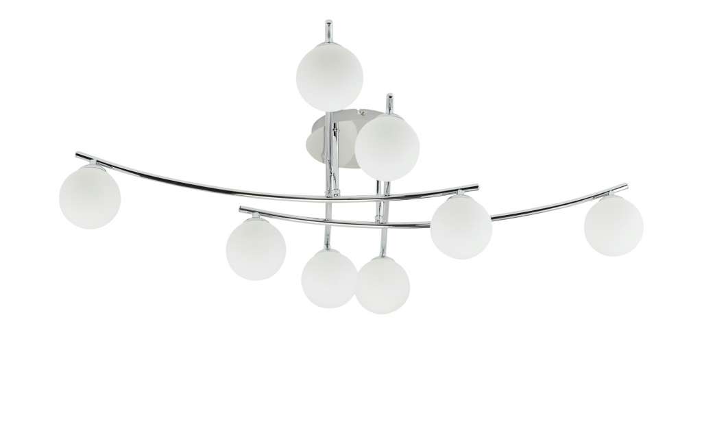KHG Deckenleuchte, 8-flammig, chrom mit Glaskugeln ¦ silber ¦ Maße (cm): B: 89 H: 24 Lampen & Leuchten > Innenleuchten > Deckenleuchten - Höffner