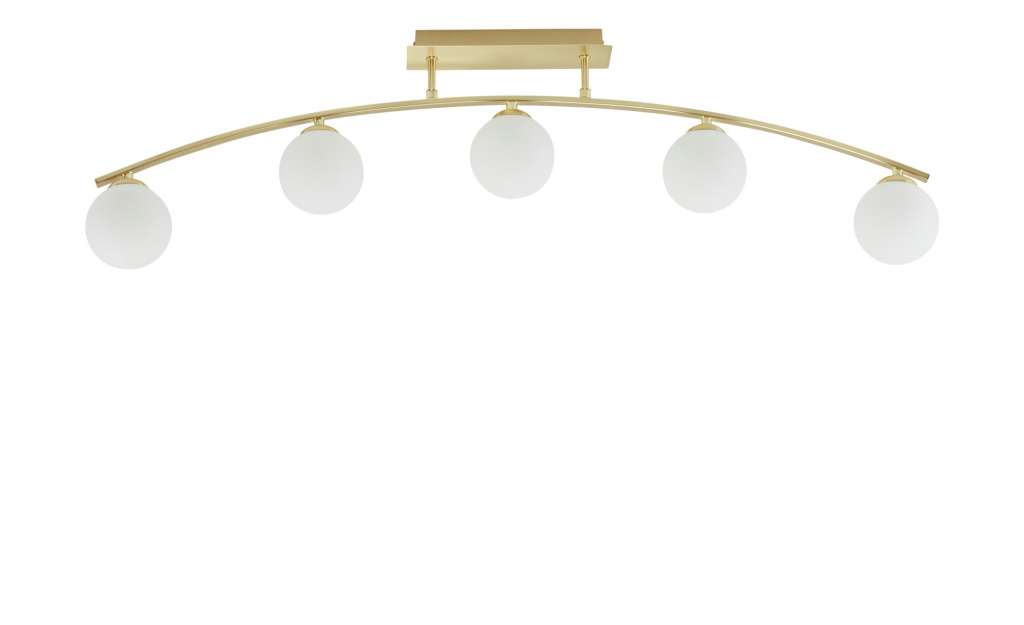 KHG Deckenleuchte, 5-flammig, ,messing mit Glaskugeln ¦ gold ¦ Maße (cm): B: 10 H: 28 Lampen & Leuchten > Innenleuchten > Deckenleuchten - Höffner