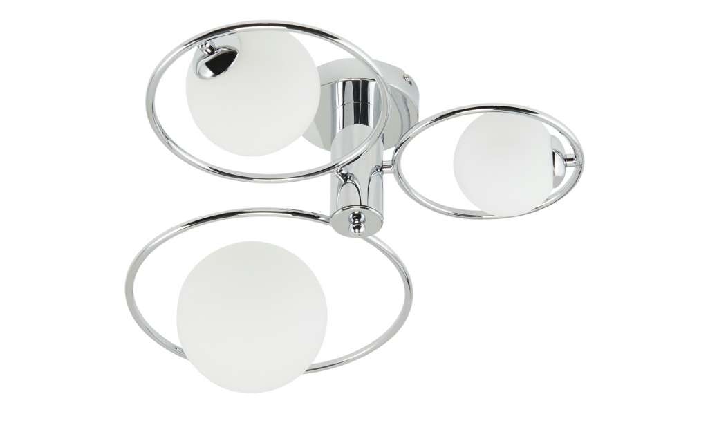 KHG Deckenleuchte, 3-flammig, chrom mit Glaskugeln ¦ silber ¦ Maße (cm): H: 16 Ø: 62 Lampen & Leuchten > Innenleuchten > Deckenleuchten - Höffner