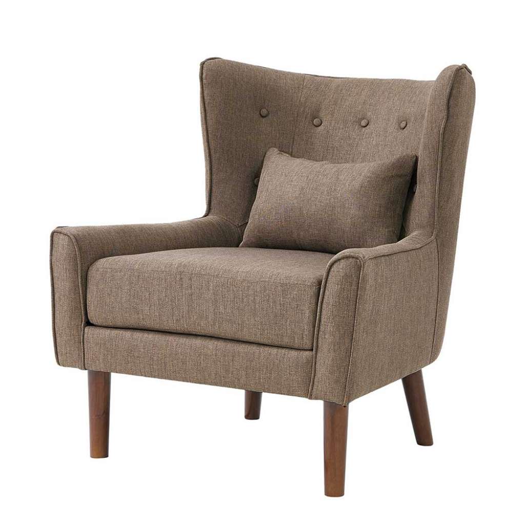 Retrosessel in Taupe Webstoff Ohren
