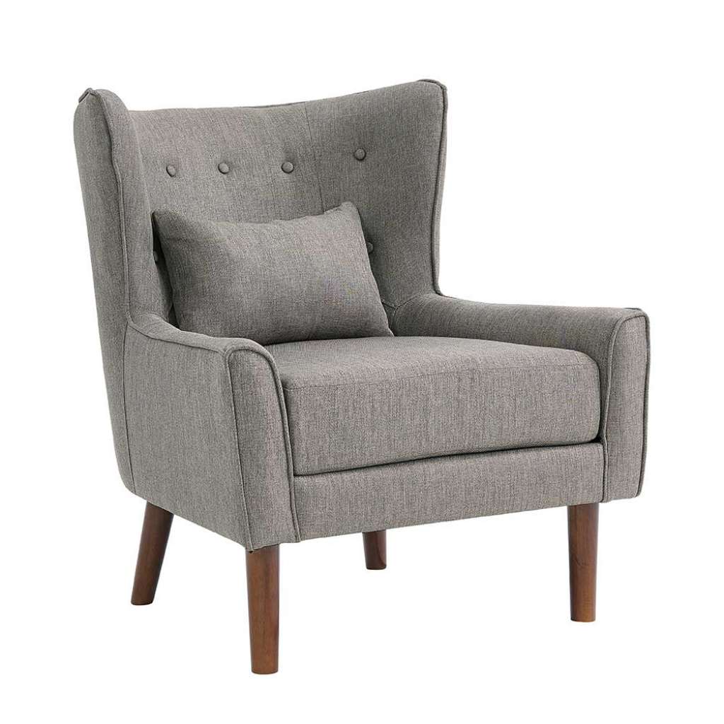 Wohnzimmer Sessel in Dunkelgrau Webstoff Ohren
