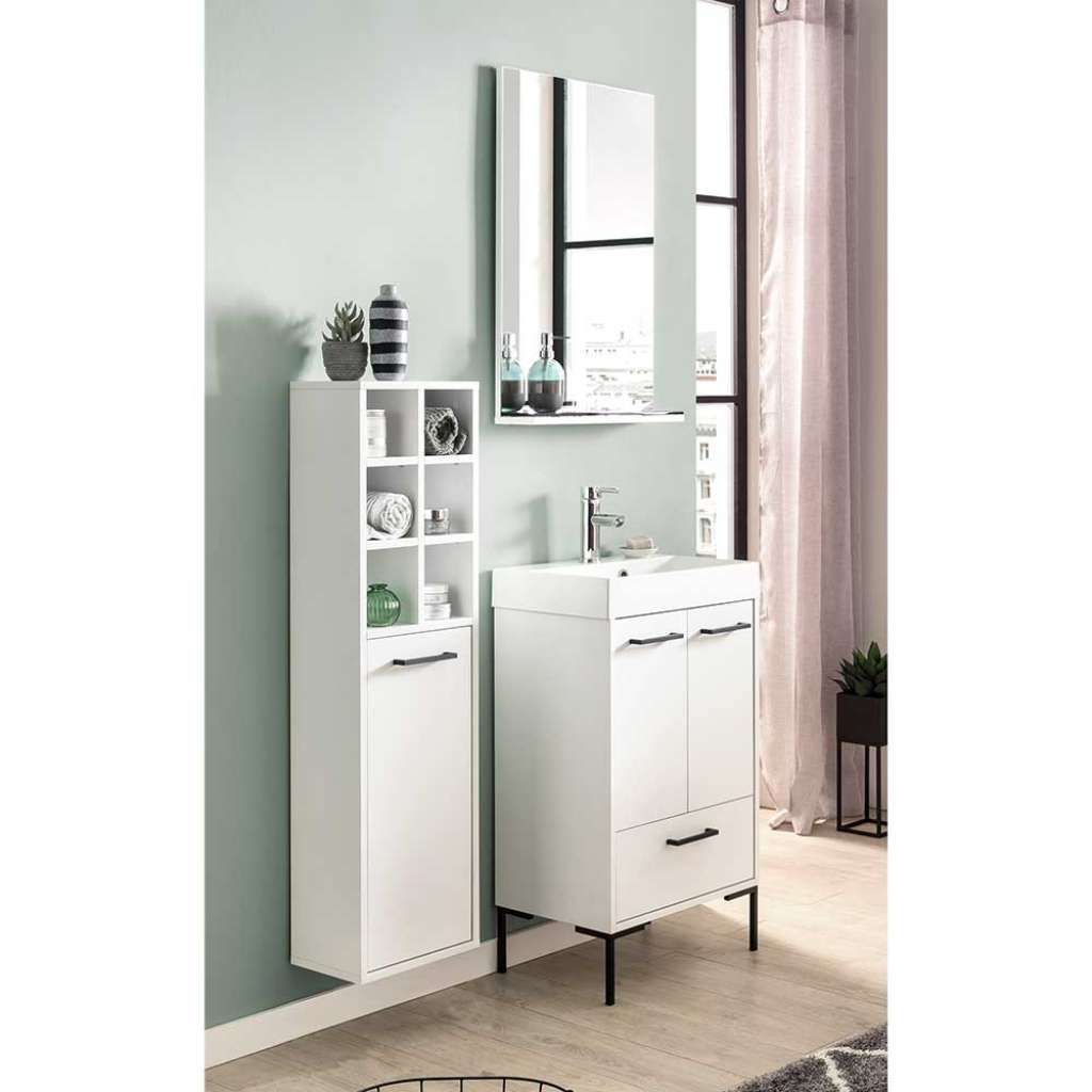 Badezimmerset in Weiß und Schwarz modern (3-teilig)